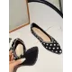 Contrast Color Pointed-Toe Polka-Dot V-Cut Low Heels Flat Shoes