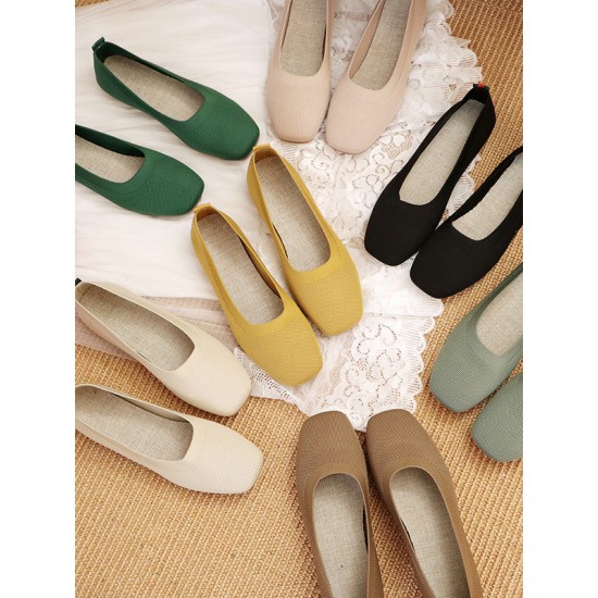 Breathable Solid Color Flat Shoes