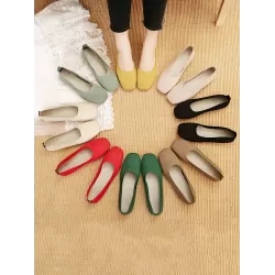 Breathable Solid Color Flat Shoes