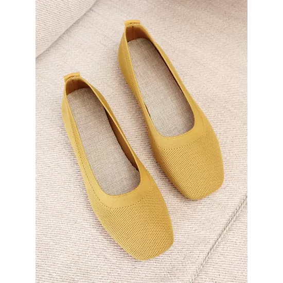 Breathable Solid Color Flat Shoes