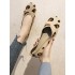 Breathable Contrast Color Leopard Flat Shoes