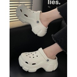 Hollow Round-Toe Slider Sandals Platform Shoes Crocs