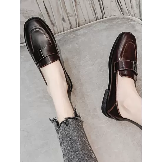 Shallow Cut Square-Toe Loafers