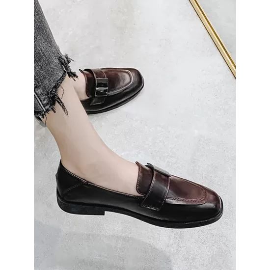 Shallow Cut Square-Toe Loafers