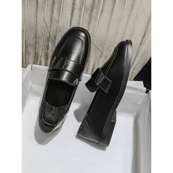 Shallow Cut Square-Toe Loafers