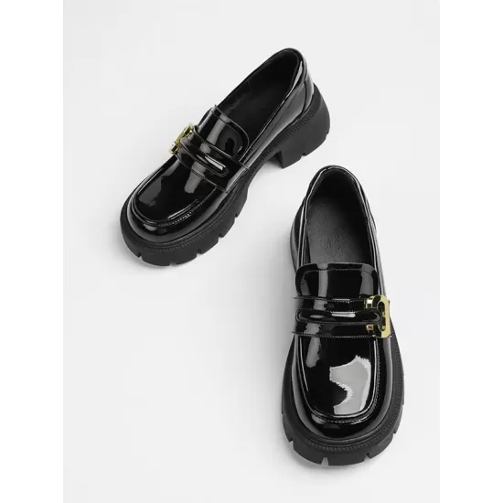 Round-Toe Split-Joint Loafers