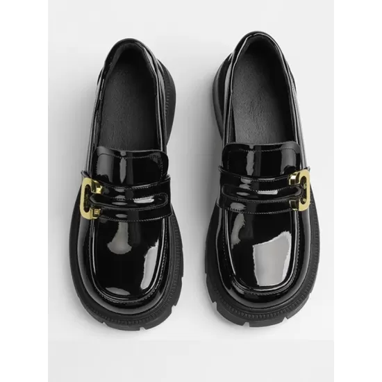 Round-Toe Split-Joint Loafers