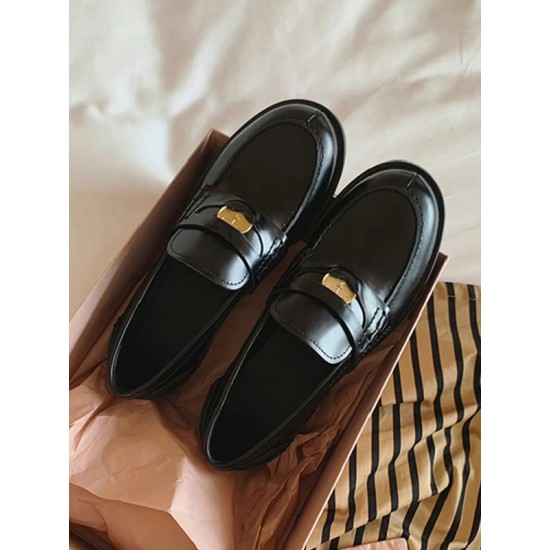 Round-Toe Split-Joint Loafers