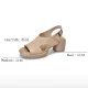 Hollow Open Toe Solid Color Block Heel Sandals