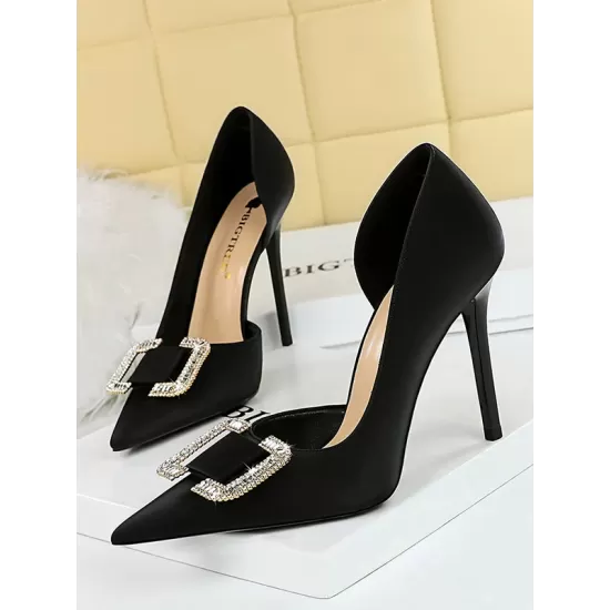 Pointed-Toe Shallow Cut Scarpin Salto Pumps