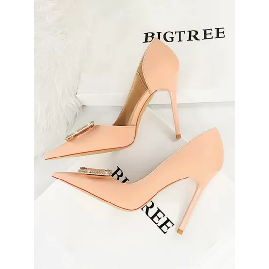 Pointed-Toe Shallow Cut Scarpin Salto Pumps