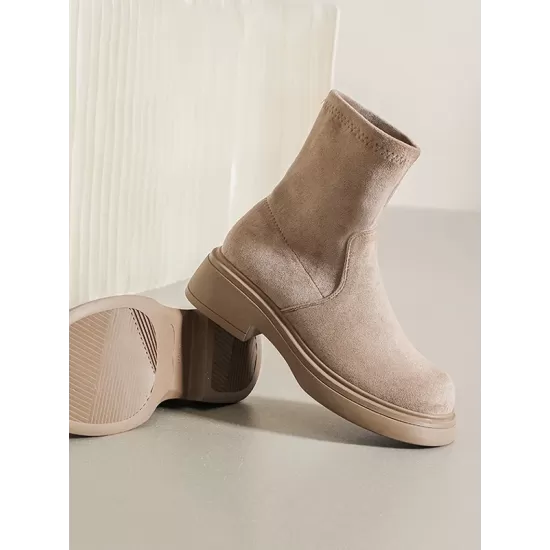 Round-Toe Split-Joint Boots