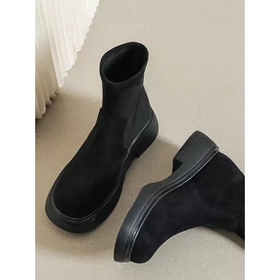 Round-Toe Split-Joint Boots