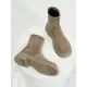 Round-Toe Split-Joint Chunky Shoes Boots