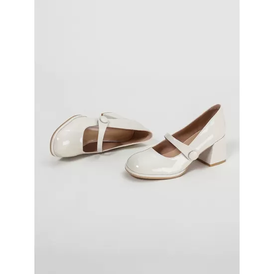 Round-Toe Shallow Cut Split-Joint Pumps Mary Janes