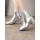 Pointed-Toe Ripped Split-Joint Pumps Chelsea Boots