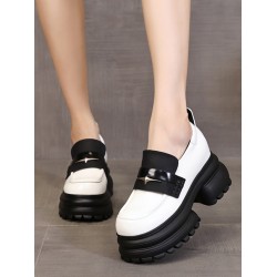 Round-Toe Split-Joint Platform Shoes