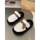 Buckle Round-Toe Split-Joint Slippers Platform Shoes