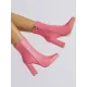 Pointed-Toe Split-Joint Zipper Pumps Boots