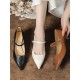 Lace-Up Pointed-Toe Shallow Cut Split-Joint Pumps