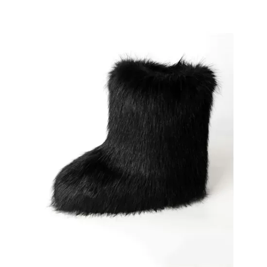 Keep Warm Round-Toe Solid Color Boots