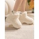 Round-Toe Split-Joint Velvet Platform Shoes Boots