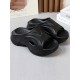 Hollow Solid Color Slippers Platform Shoes