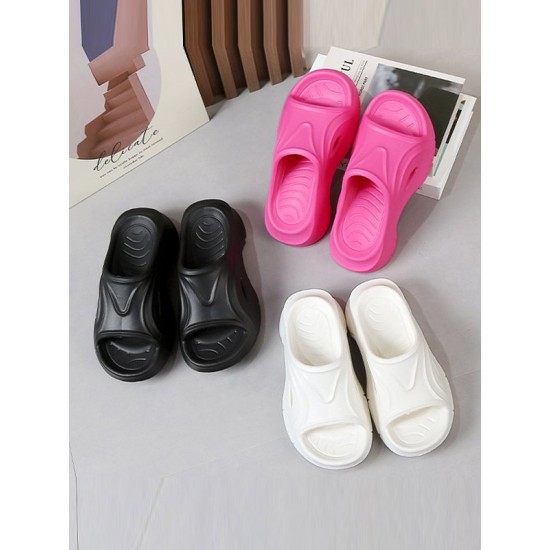 Hollow Solid Color Slippers Platform Shoes