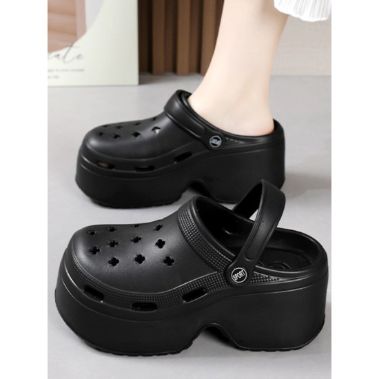 Hollow Sandals Crocs Slippers Platform Shoes