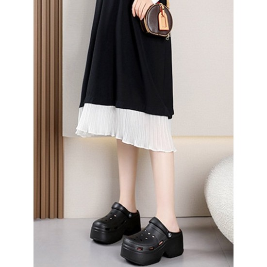 Hollow Sandals Crocs Slippers Platform Shoes