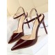 Belt Buckle Pointed-Toe Shiny Split-Joint Sandals Pumps