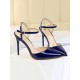 Belt Buckle Pointed-Toe Shiny Split-Joint Sandals Pumps