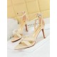 Hollow Knot Open Toe Split-Joint Pumps Sandals