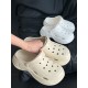 Hollow Round-Toe Solid Color Slippers Sandals Crocs