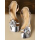 Belt Buckle Flower Shape Hollow Split-Joint Square-Toe Sandals