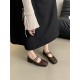 Belt Buckle Shallow Cut Split-Joint Square-Toe Mary Janes Flats