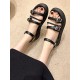 Belt Buckle Lace-Up Round-Toe Split-Joint Sandals Platform Shoes