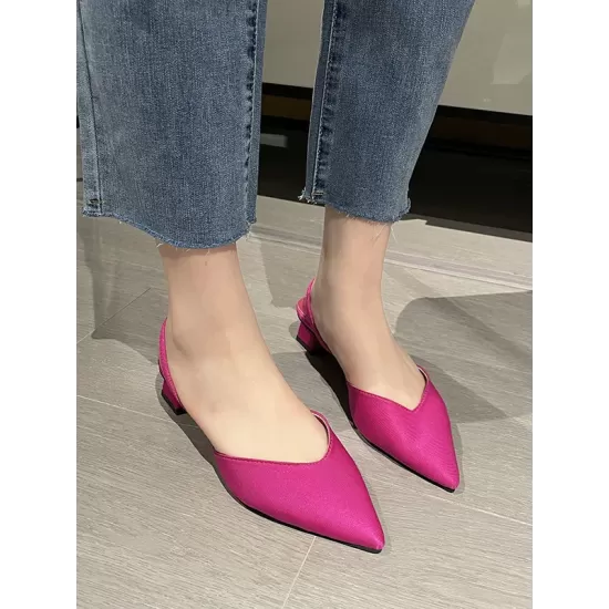 Pointed-Toe Split-Joint Sling Shoes Pumps Sandals