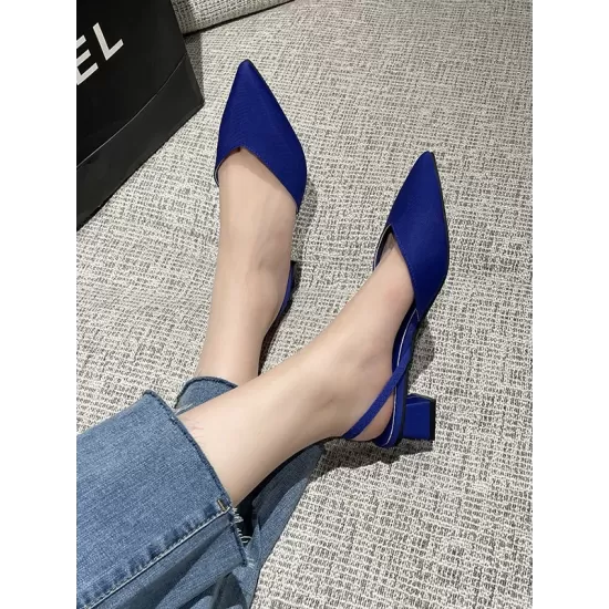 Pointed-Toe Split-Joint Sling Shoes Pumps Sandals