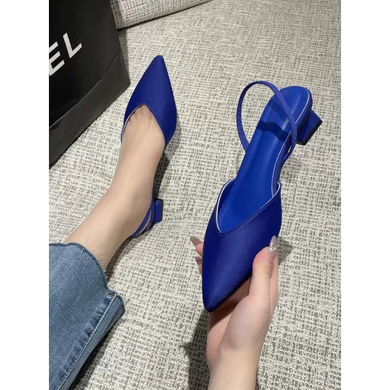 Pointed-Toe Split-Joint Sling Shoes Pumps Sandals