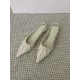 Pleated Pointed-Toe Solid Color Split-Joint Sling Shoes Sandals