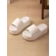 Open Toe Round-Toe Solid Color Slippers