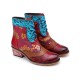 Bohemia Vintage Embossing Bandage Mid Boots