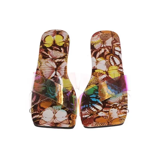 Fashion Floral Sunmmer Flat One-Line Beach Shoes