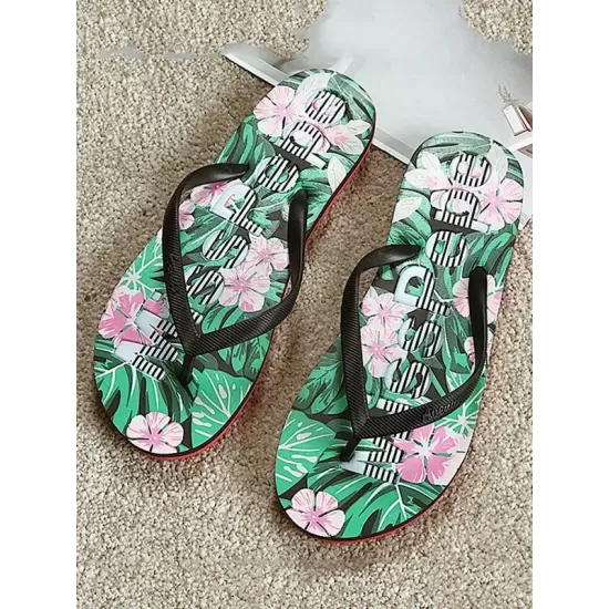 Summer Leisure Flip Flops Outdoor Wear Flat-Bottom Non-Slip Beach Shoes