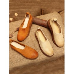 Simple Style Cowhide Soft Shoes