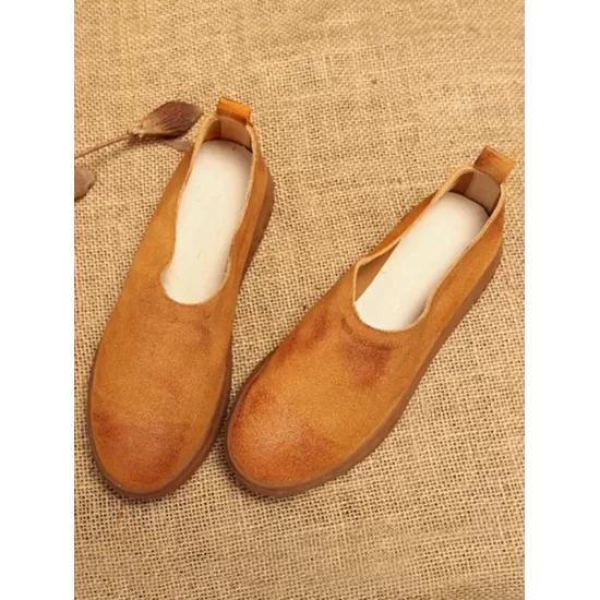 Simple Style Cowhide Soft Shoes