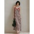 Vacation H-Line Floral Printed V-Neck Dress