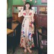 Vacation Loose Floral Patchwork V-Neck Dress