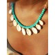 Bohemian Turquoise Shell Pendant Necklace